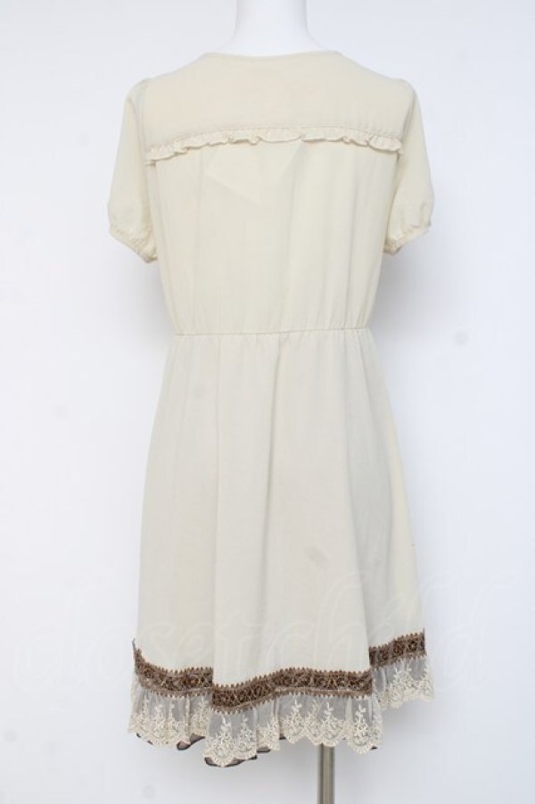 画像2: axes femme / はしごレース使い重ね着チュニック M 茶 Y-26-03-09-210-AX-TO-SZ-ZY (2)