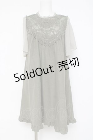 画像: axes femme / ヨークレースカットチュニック M カーキ Y-26-03-09-211-AX-OP-SZ-ZY