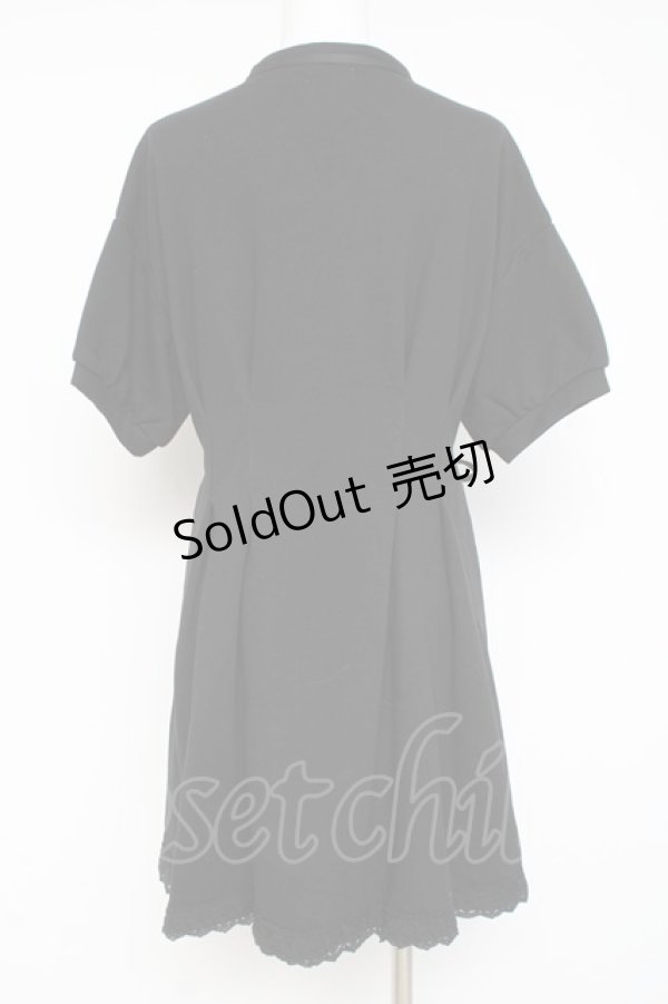 画像2: axes femme POETIQUE / 編み上げ半袖ワンピース  黒 Y-26-03-09-212-AX-OP-SZ-ZY (2)