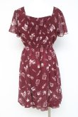 画像2: axes femme / コスメ柄ワンピース  ワイン Y-26-03-09-213-AX-OP-SZ-ZY (2)