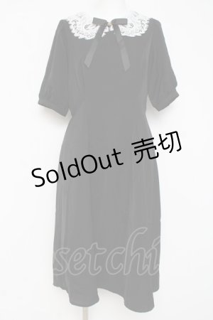 画像: axes femme POETIQUE / レース襟デザインワンピース M 黒 Y-26-03-09-215-AX-OP-SZ-ZY