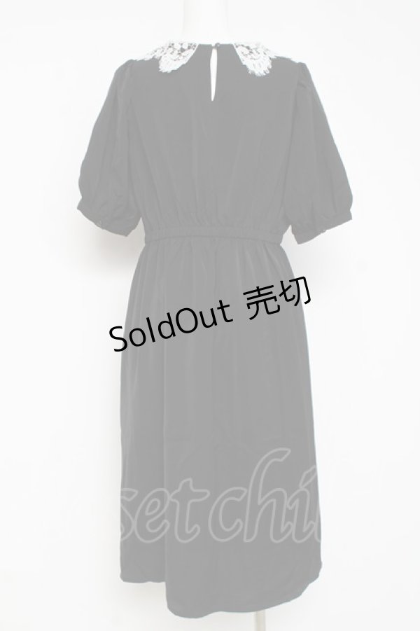 画像2: axes femme POETIQUE / レース襟デザインワンピース M 黒 Y-26-03-09-215-AX-OP-SZ-ZY (2)