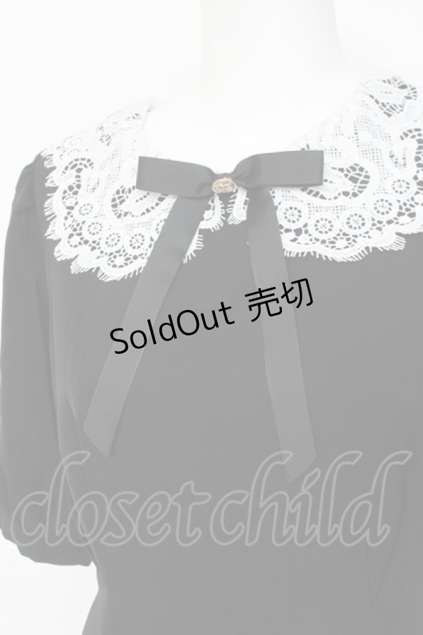 画像3: axes femme POETIQUE / レース襟デザインワンピース M 黒 Y-26-03-09-215-AX-OP-SZ-ZY (3)