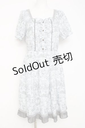 画像: axes femme / アンティーク柄ワンピース M サックス Y-26-03-09-217-AX-OP-SZ-ZY