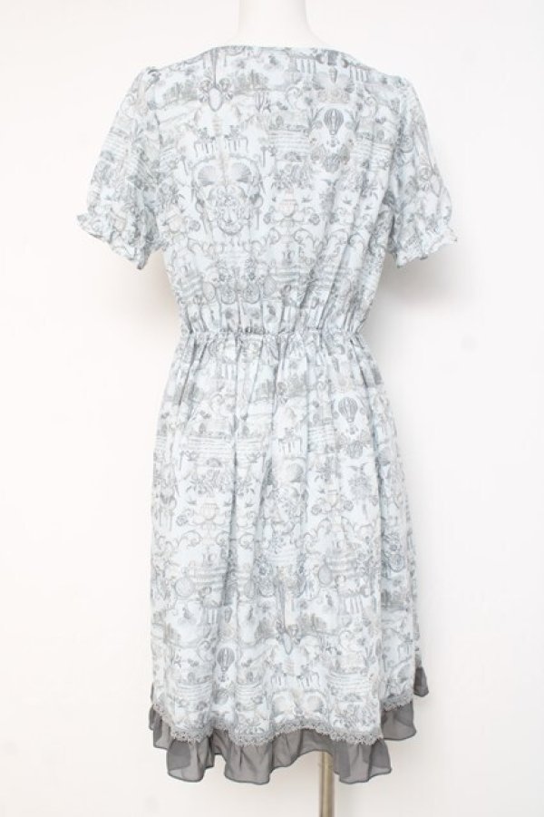 画像3: axes femme / アンティーク柄ワンピース M サックス Y-26-03-09-217-AX-OP-SZ-ZY (3)