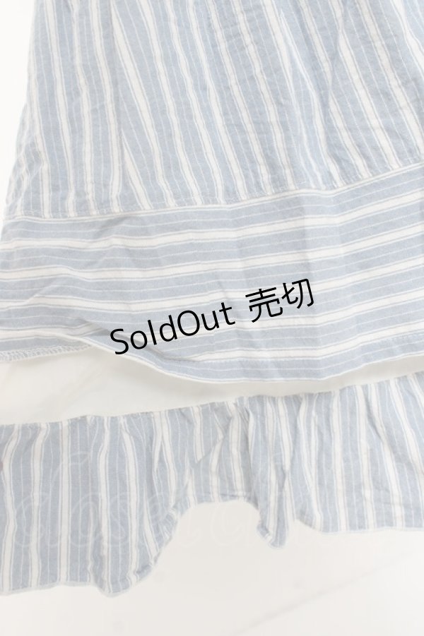 画像4: axes femme POETIQUE / ストライプレイヤード風ワンピース M サックス Y-26-03-09-218-AX-OP-SZ-ZY (4)