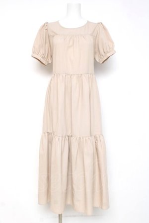 画像: axes femme POETIQUE / ティアードロングワンピース M ベージュ Y-26-03-09-220-AX-OP-SZ-ZY