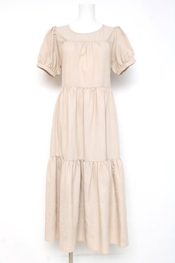 画像1: axes femme POETIQUE / ティアードロングワンピース M ベージュ Y-26-03-09-220-AX-OP-SZ-ZY (1)