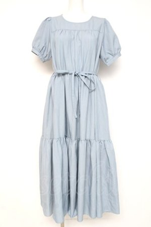 画像: axes femme POETIQUE / ティアードロングワンピース M サックス Y-26-03-09-221-AX-OP-SZ-ZY