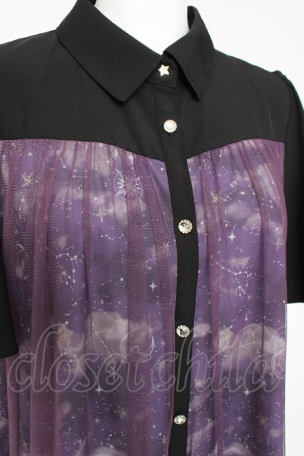 画像4: axes femme / 夏の星空チュールシャツワンピース F パープル Y-26-03-09-222-AX-OP-SZ-ZY (4)