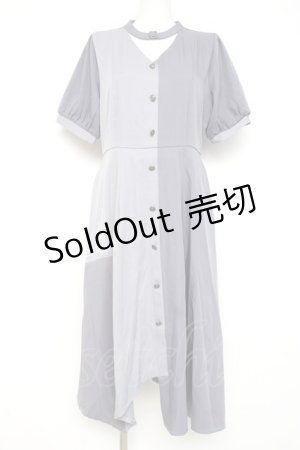 画像: axes femme / チョーカー風バイカラーワンピース F ラベンダー Y-26-03-09-223-AX-TO-SZ-ZY