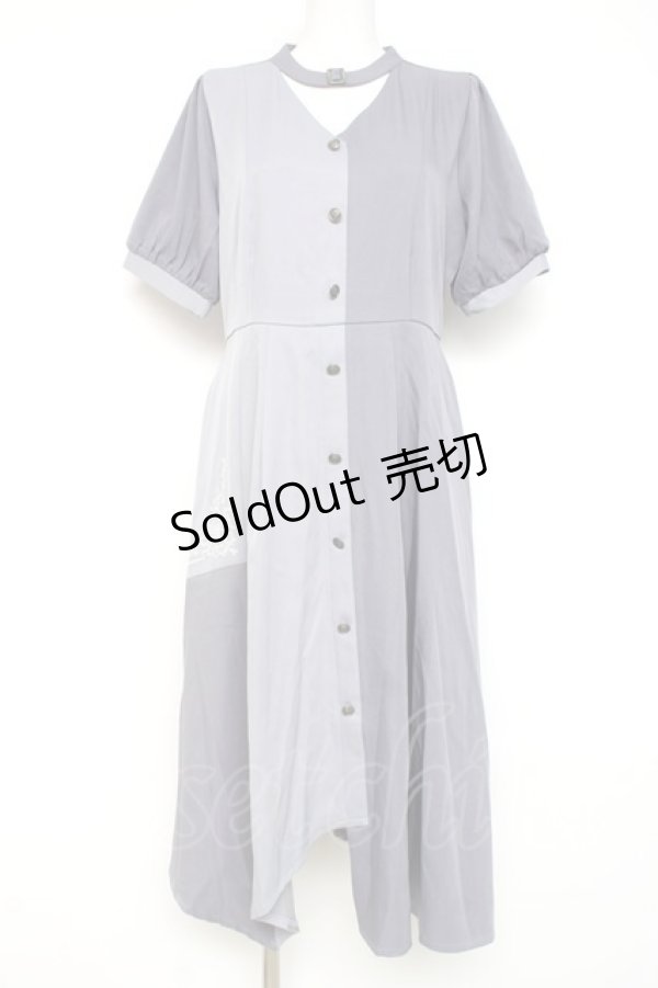 画像1: axes femme / チョーカー風バイカラーワンピース F ラベンダー Y-26-03-09-223-AX-TO-SZ-ZY (1)