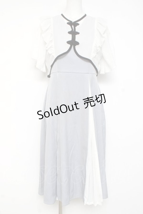 画像1: axes femme POETIQUE / レイヤード風チャイナワンピース  グレー Y-26-03-09-224-AX-OP-SZ-ZY (1)