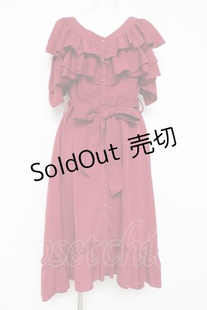 画像: axes femme / ２wayフリルワンピース F ワイン Y-26-03-09-230-AX-OP-SZ-ZY