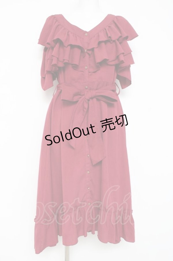 画像1: axes femme / ２wayフリルワンピース F ワイン Y-26-03-09-230-AX-OP-SZ-ZY (1)