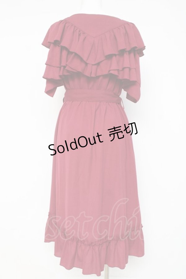 画像2: axes femme / ２wayフリルワンピース F ワイン Y-26-03-09-230-AX-OP-SZ-ZY (2)