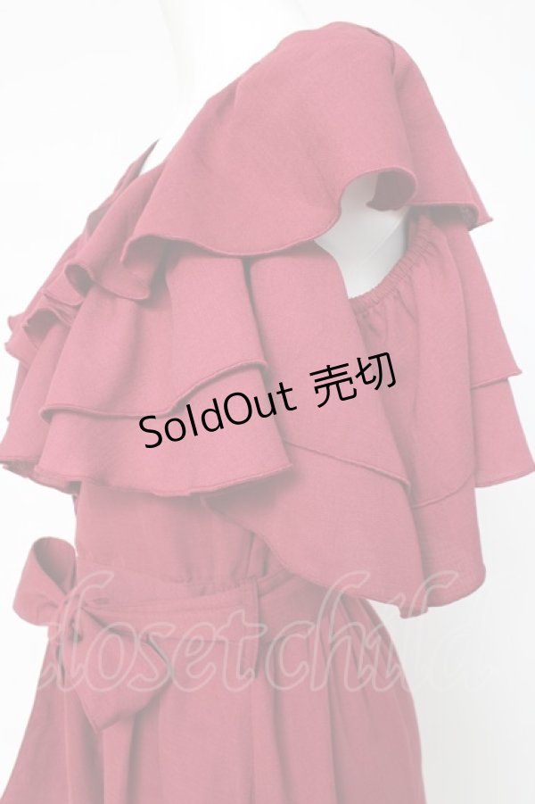 画像3: axes femme / ２wayフリルワンピース F ワイン Y-26-03-09-230-AX-OP-SZ-ZY (3)