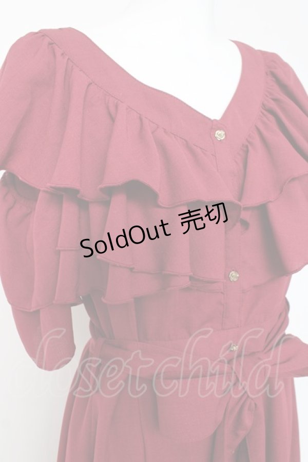 画像4: axes femme / ２wayフリルワンピース F ワイン Y-26-03-09-230-AX-OP-SZ-ZY (4)