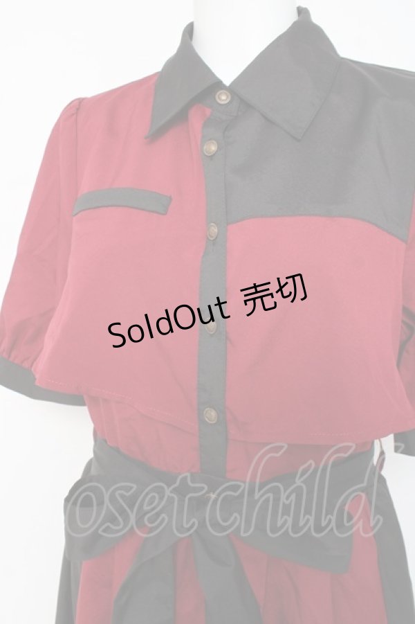 画像3: axes femme / バイカラーシャツワンピース F 赤 Y-26-03-09-231-AX-OP-SZ-ZY (3)