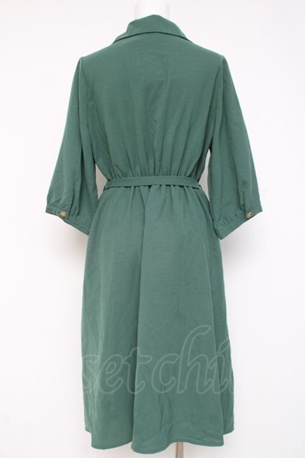 画像2: axes femme POETIQUE / バイカラートレンチワンピース M グリーン Y-26-03-09-232-AX-OP-SZ-ZY (2)