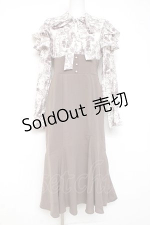 画像: axes femme / ボウタイドッキングワンピース F モカ Y-26-03-09-233-AX-OP-SZ-ZY