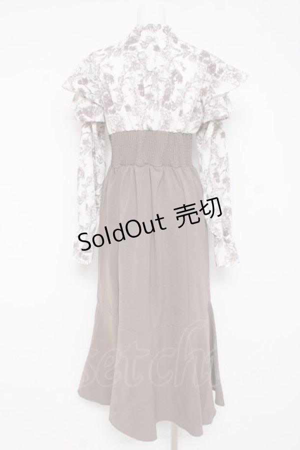 画像2: axes femme / ボウタイドッキングワンピース F モカ Y-26-03-09-233-AX-OP-SZ-ZY (2)