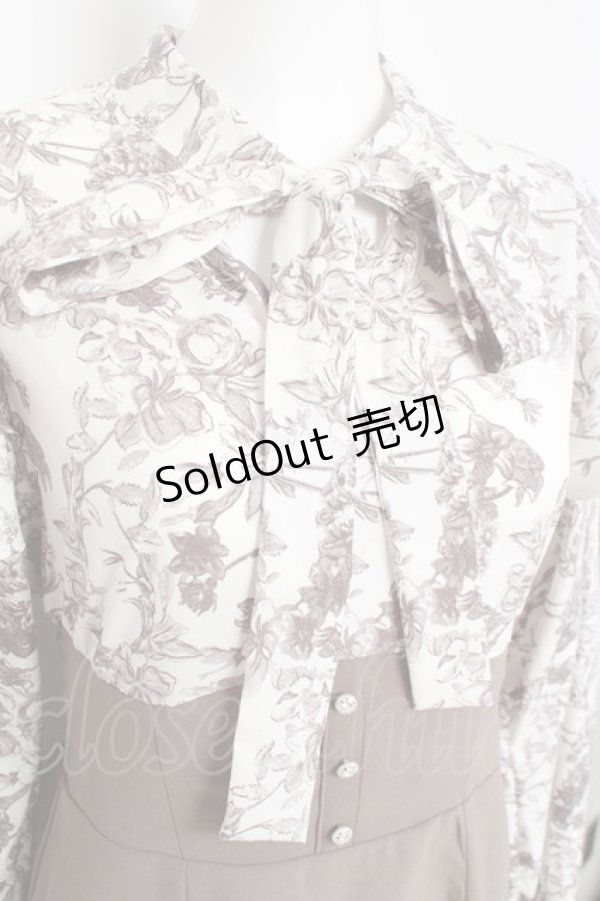 画像3: axes femme / ボウタイドッキングワンピース F モカ Y-26-03-09-233-AX-OP-SZ-ZY (3)