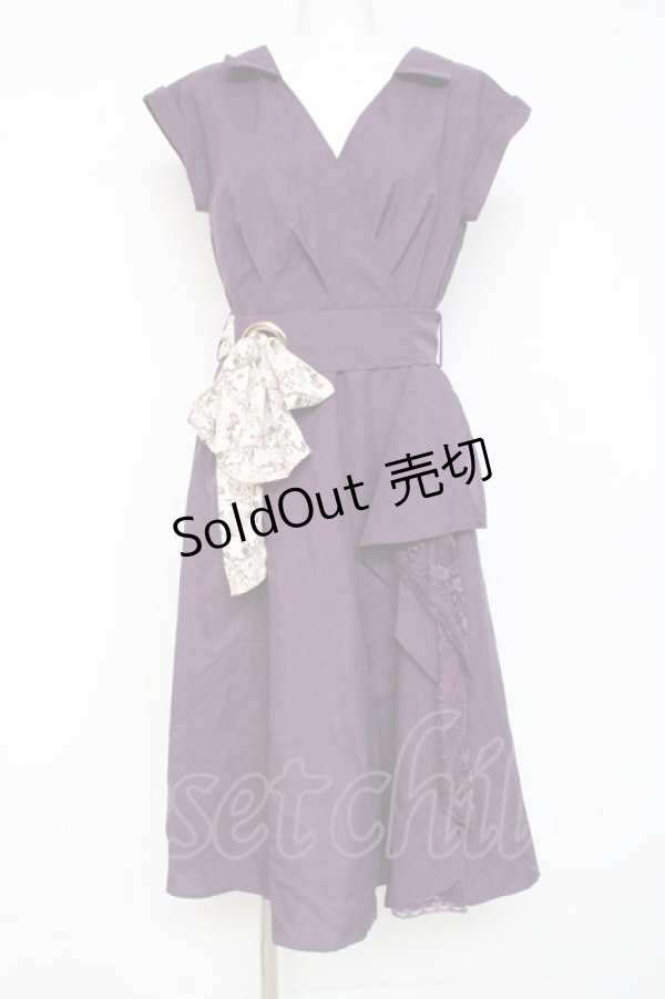 画像1: axes femme / ラップ風シャツワンピース M パープル Y-26-03-09-234-AX-OP-SZ-ZY (1)