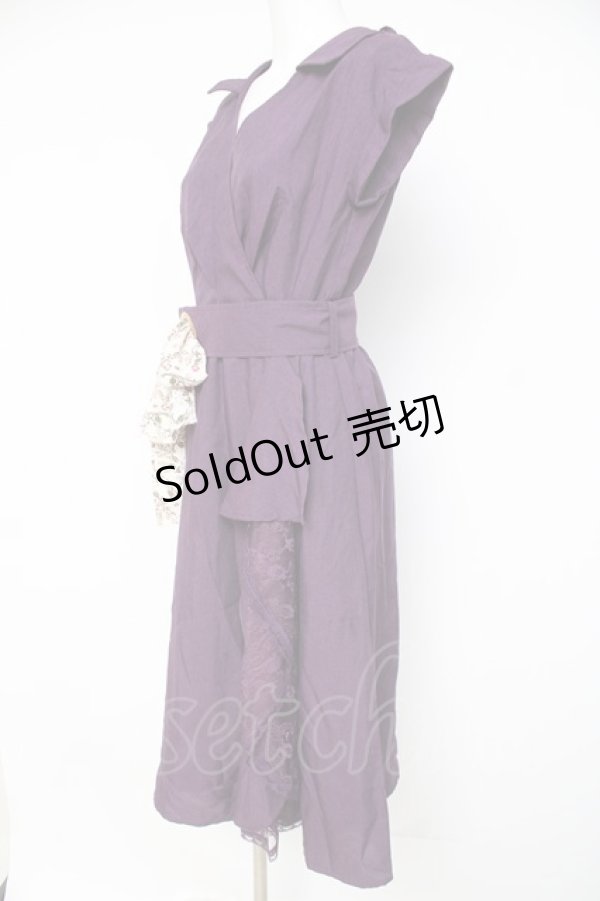 画像2: axes femme / ラップ風シャツワンピース M パープル Y-26-03-09-234-AX-OP-SZ-ZY (2)