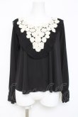 画像1: axes femme / 花刺繍レースカットソー  黒 Y-26-03-09-027-AX-TO-SZ-ZY (1)