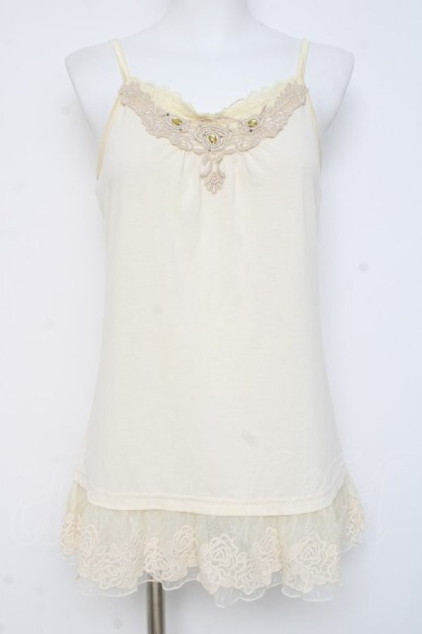 画像1: axes femme / 裾ローズレースキャミ M 生成り Y-26-03-09-003-AX-TO-SZ-ZY (1)