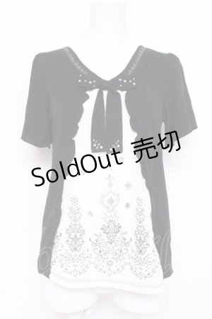 画像: axes femme / レイヤード風プリント半袖プルオーバー M 黒 Y-26-03-09-029-AX-TO-SZ-ZY