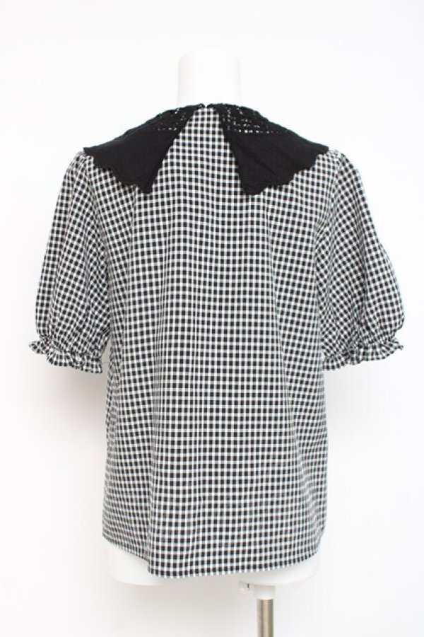 画像2: axes femme / バラ刺繍襟ブラウス F 黒 Y-26-03-09-031-AX-BL-SZ-ZY (2)