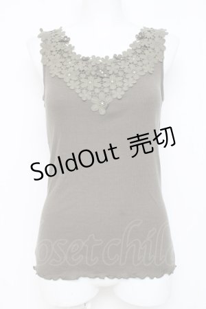 画像: axes femme / 刺繍レースタンク  カーキ Y-26-03-09-034-AX-TO-SZ-ZI