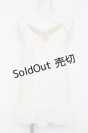 画像: axes femme / ラメドットホルターシフォンキャミ M 生成り Y-26-03-09-004-AX-TO-SZ-ZY