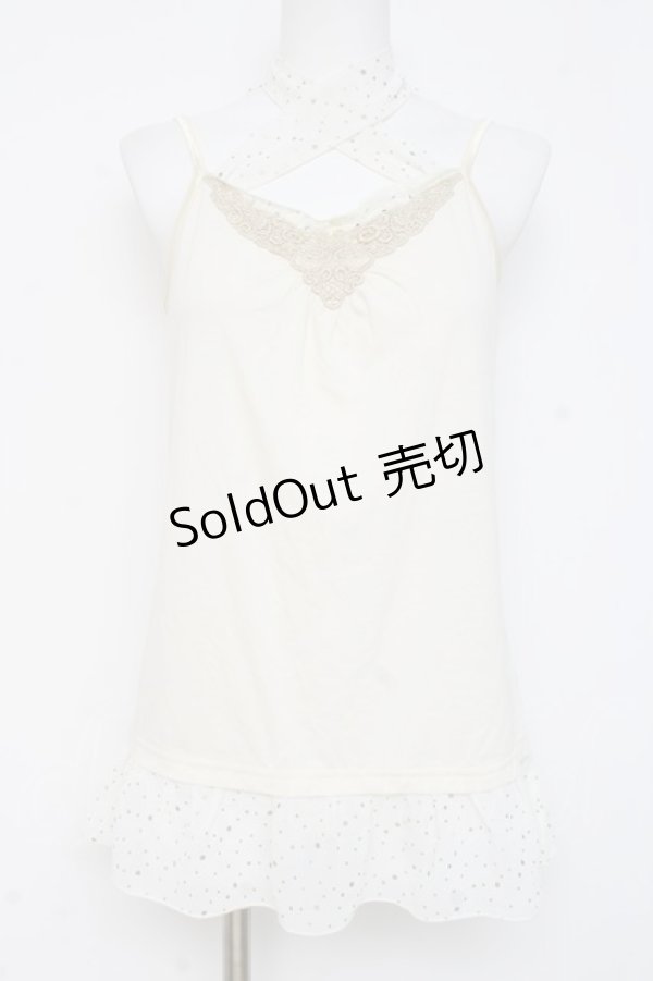 画像1: axes femme / ラメドットホルターシフォンキャミ M 生成り Y-26-03-09-004-AX-TO-SZ-ZY (1)