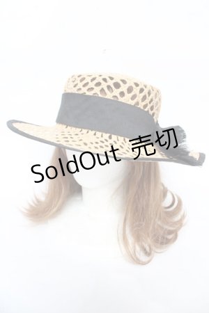 画像: axes femme / ドット編カンカン帽  黒 Y-26-03-11-001-AX-AC-SZ-ZY