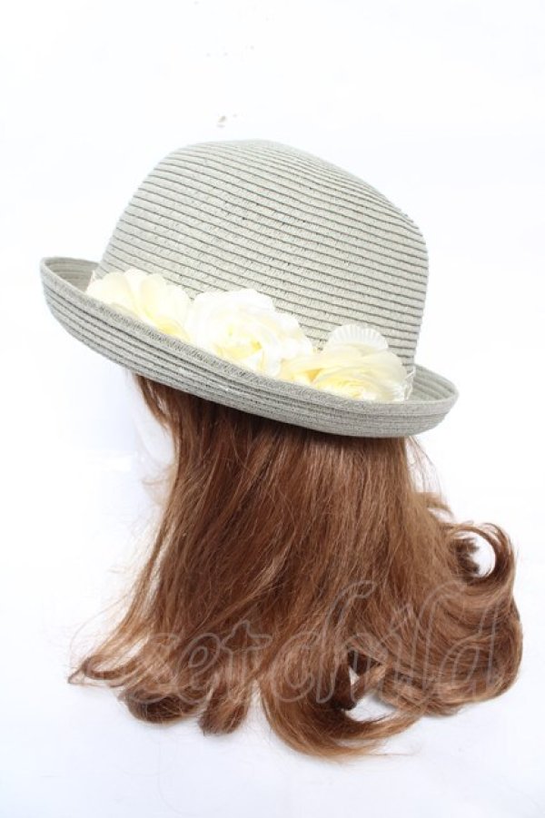 画像2: axes femme / ボーラーストローハット  グリーン Y-26-03-11-003-AX-AC-SZ-ZY (2)