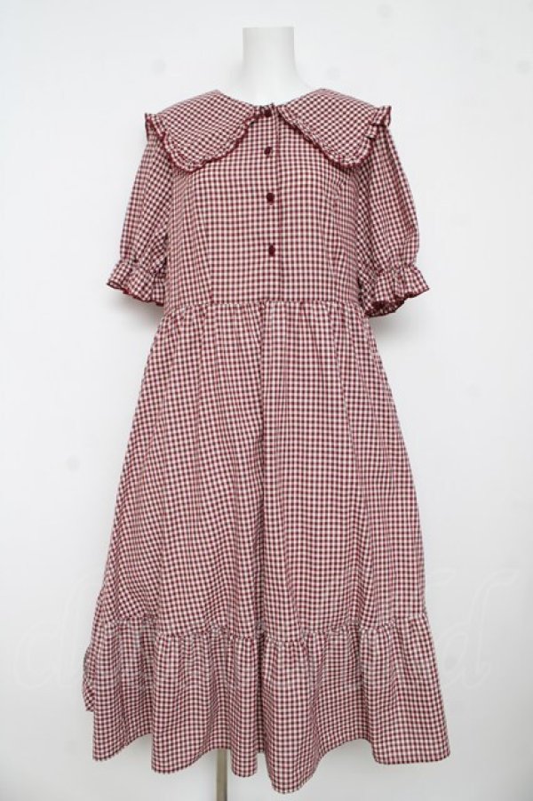 画像1: m petit by misako / AM*ギンガムCHKワンピース  赤 Y-26-03-11-038-LO-OP-SZ-ZY (1)