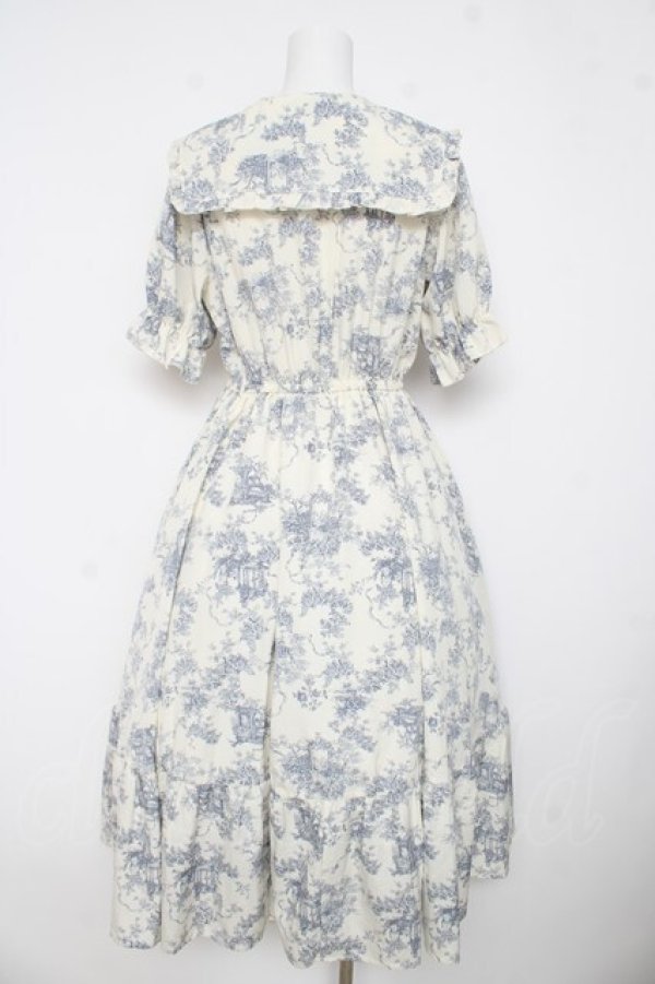 画像2: m petit by misako / トワルドジュイワンピース M 淡青 Y-26-03-11-039-LO-OP-SZ-ZY (2)