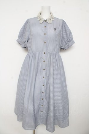 画像: m petit by misako / ストライプワンピース L 中青 Y-26-03-11-042-LO-OP-SZ-ZY