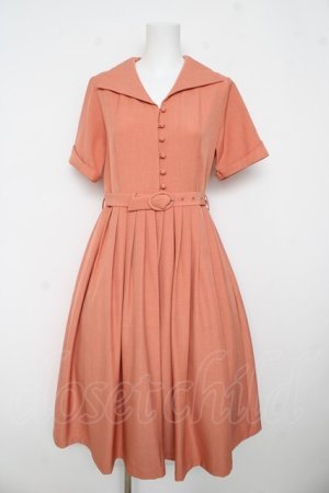 画像: an another angelus / オープンカラーフレンチシャビーワンピース F コーラルピンク Y-26-03-11-045-CA-OP-SZ-ZY