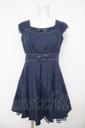 画像: Secret Honey / バッスルギンガムワンピース 2 ネイビー Y-26-03-11-050-CA-OP-SZ-ZY