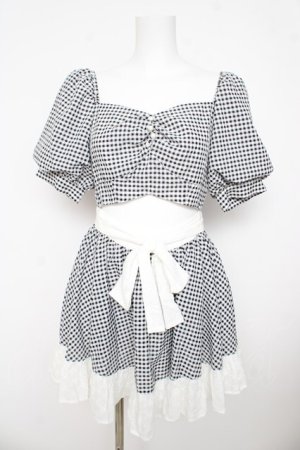 画像: Me roir / シアーチェックワンピース  黒 Y-26-03-11-051-LO-OP-SZ-ZY