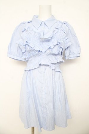 画像: evelyn / リボンビスチェ付きシャツワンピース F サックス Y-26-03-11-057-LO-OP-SZ-ZY