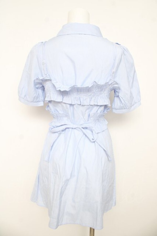 画像2: evelyn / リボンビスチェ付きシャツワンピース F サックス Y-26-03-11-057-LO-OP-SZ-ZY (2)