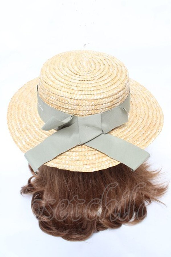 画像3: Fi.n.t / ロゴ刺繍リボンカンカン帽  ベージュ Y-26-03-11-004-CA-AC-SZ-ZY (3)