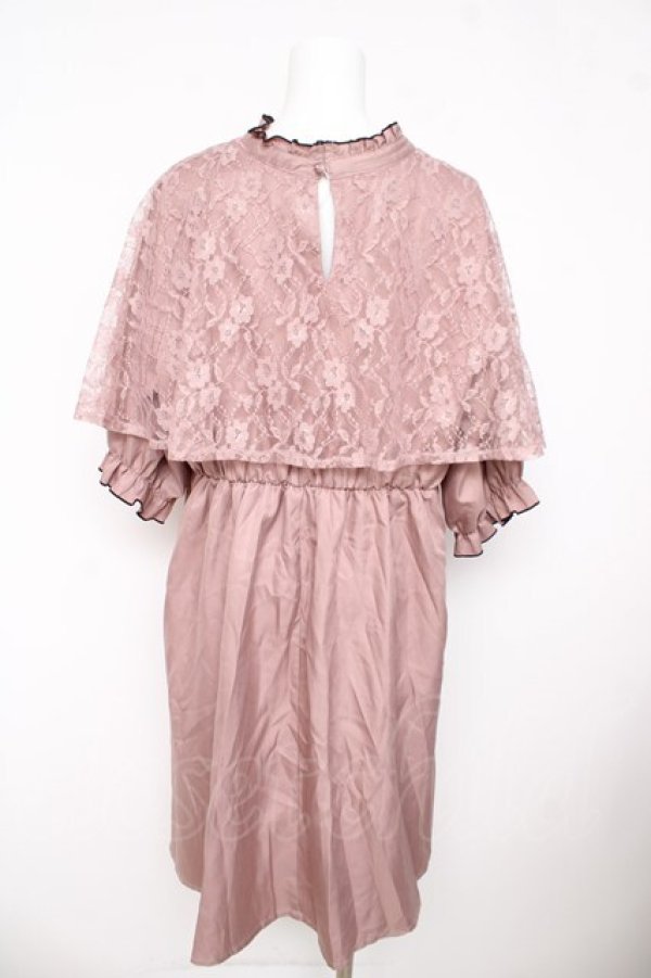 画像2: Lovely Tency / 眞白ありすコラボ レースケープワンピース  ピンク Y-26-03-11-061-LO-OP-SZ-ZY (2)