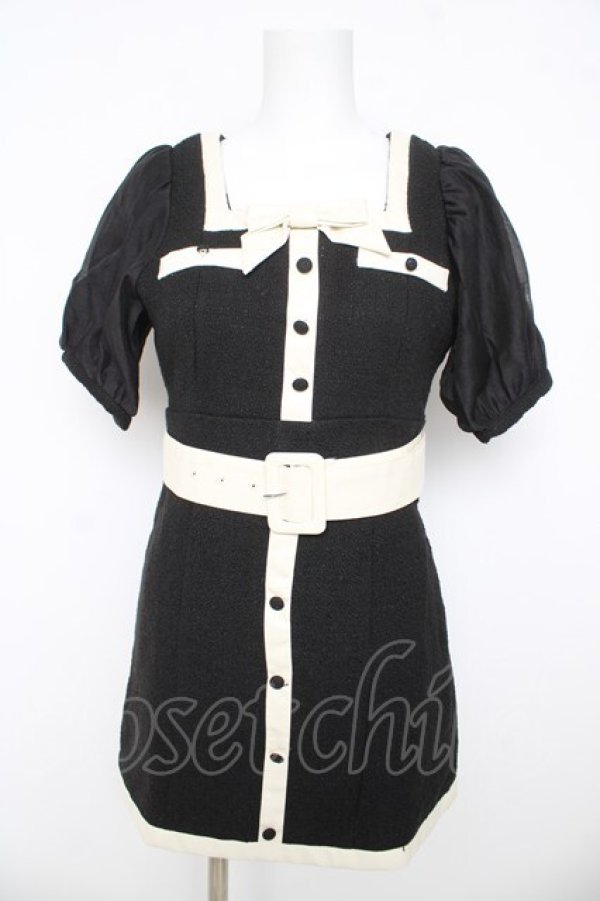 画像1: Bubbles / ポイントレザーリボンワンピース F ブラック Y-26-03-11-062-CA-OP-NS-ZY (1)