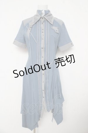 画像: Rozen Kavalier / 2重襟シャツワンピース  ブルー Y-26-03-11-069-OO-OP-SZ-ZY